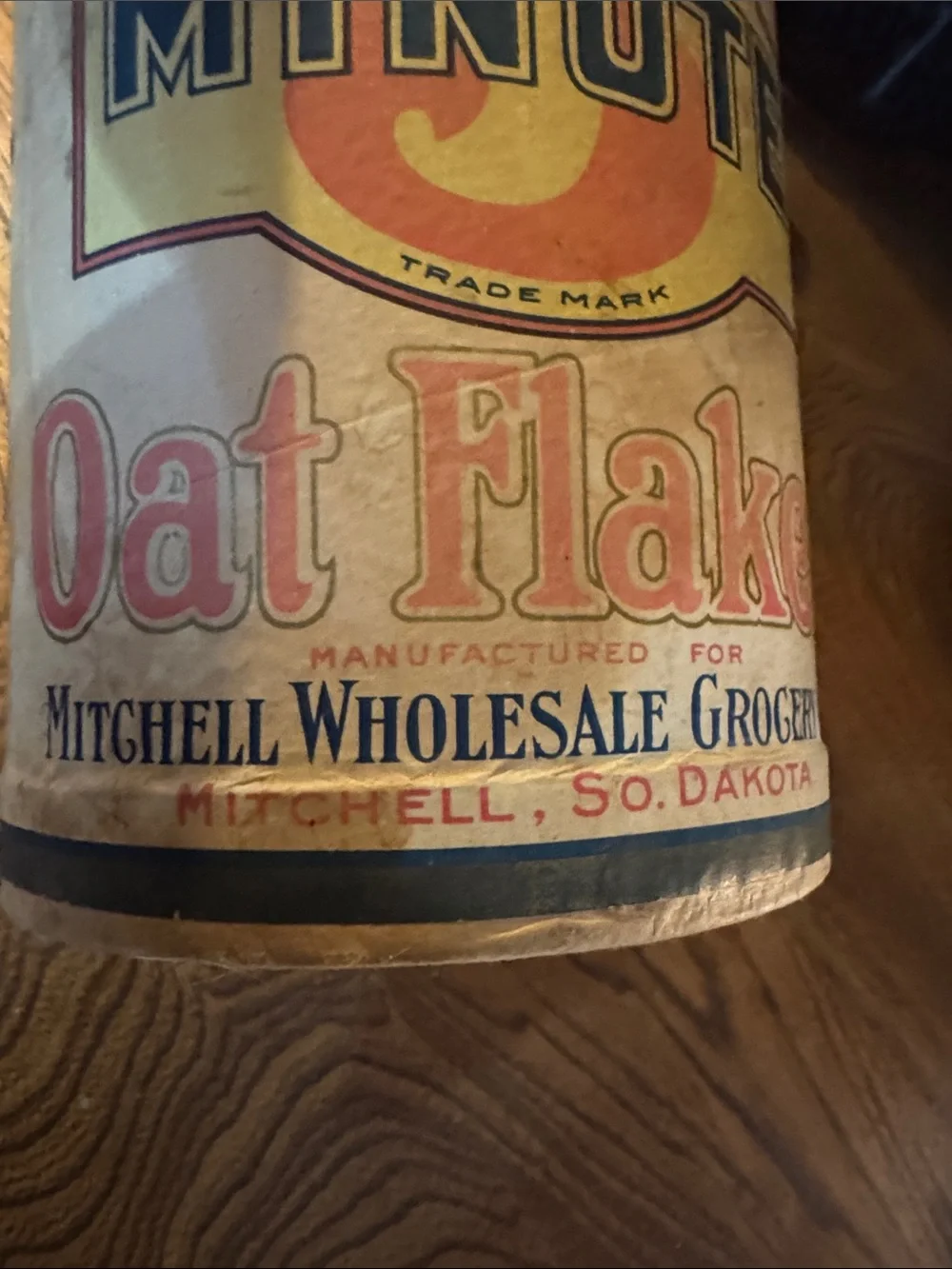 3 Minute Oat Flakes Cereal Breakfast Canister - Vintage-South Dakota-Farmhouse